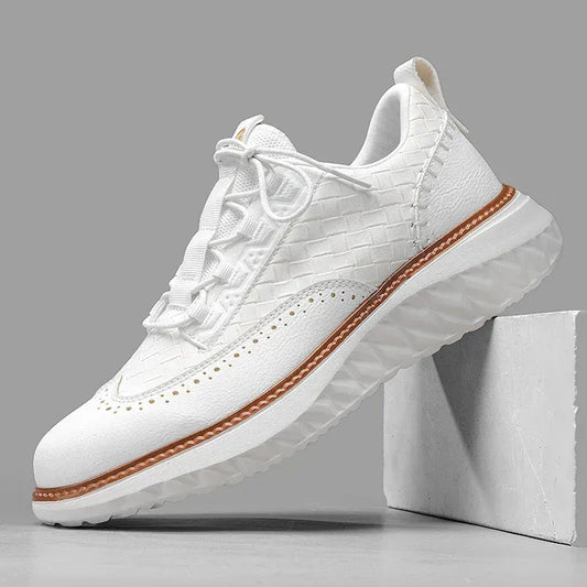 Smart Casual Leather-Look Trainers for Men