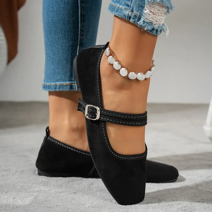Women’s Retro Mary Jane Buckle Strap Flats