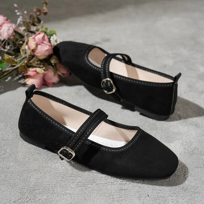 Women’s Retro Mary Jane Buckle Strap Flats