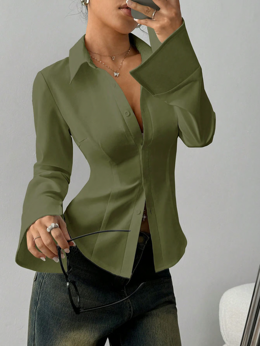 Women’s Slim Fit Button-Down Long Sleeve Shirt
