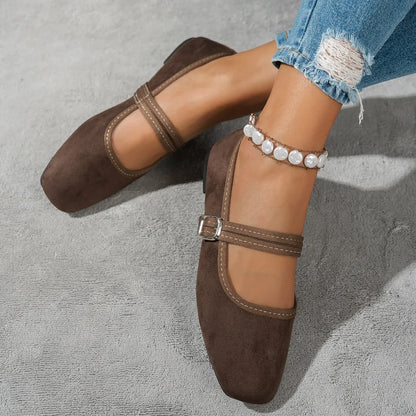 Women’s Retro Mary Jane Buckle Strap Flats