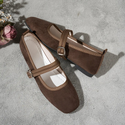 Women’s Retro Mary Jane Buckle Strap Flats