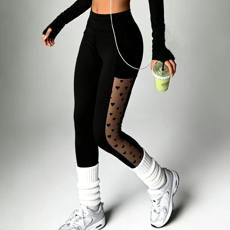 Women’s High-Waist Sculpting Mesh Panel Leggings