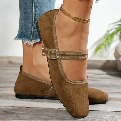 Women’s Retro Mary Jane Buckle Strap Flats
