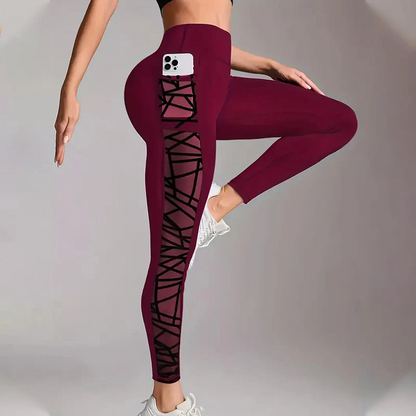 Women’s High-Waist Sculpting Mesh Panel Leggings
