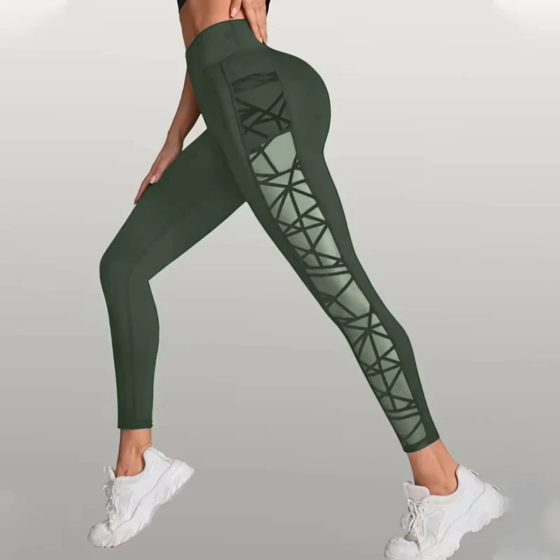Women’s High-Waist Sculpting Mesh Panel Leggings