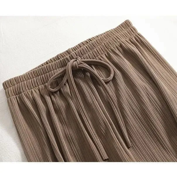 Women’s High-Waist Ribbed Wide-Leg Trousers