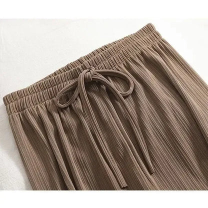 Women’s High-Waist Ribbed Wide-Leg Trousers