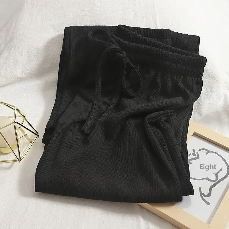 Women’s High-Waist Ribbed Wide-Leg Trousers