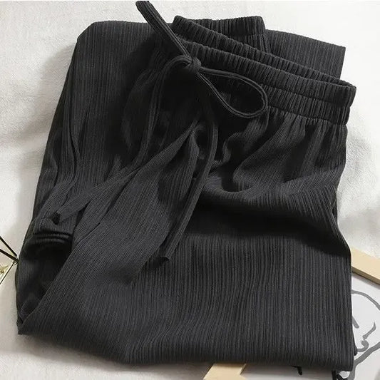 Women’s High-Waist Ribbed Wide-Leg Trousers