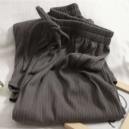 Women’s High-Waist Ribbed Wide-Leg Trousers