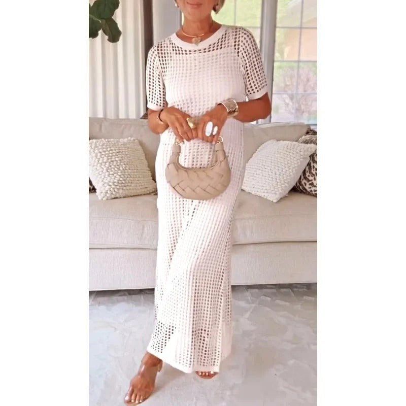 Women’s Cut Out Knit Maxi Dress with Free Inner Dress
