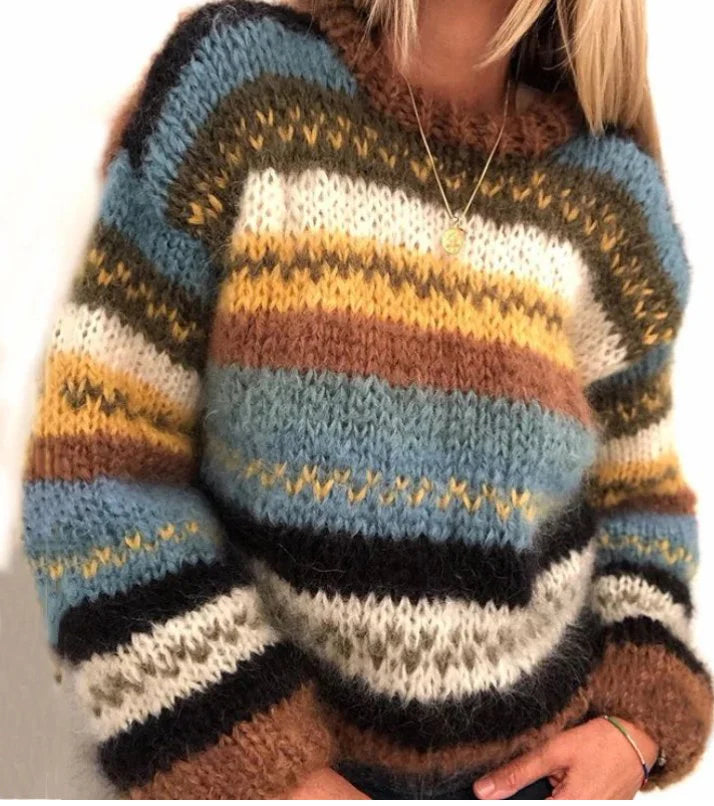 Women's Comfortable Long Sleeve Knitted Sweater