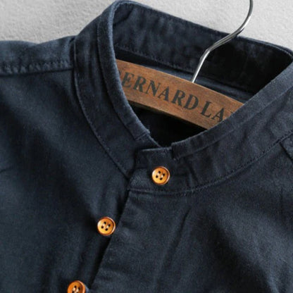 Men’s Japanese-Inspired Linen Blend Casual Shirt