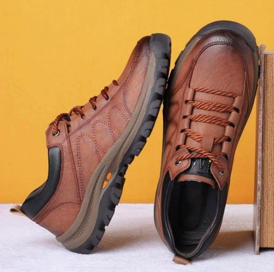 Men’s Waterproof-Style Leather-Look Walking Shoes