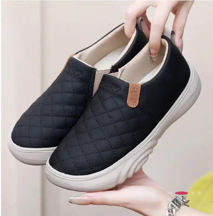 Thick Sole Non-Slip Leather-Look Casual Shoes