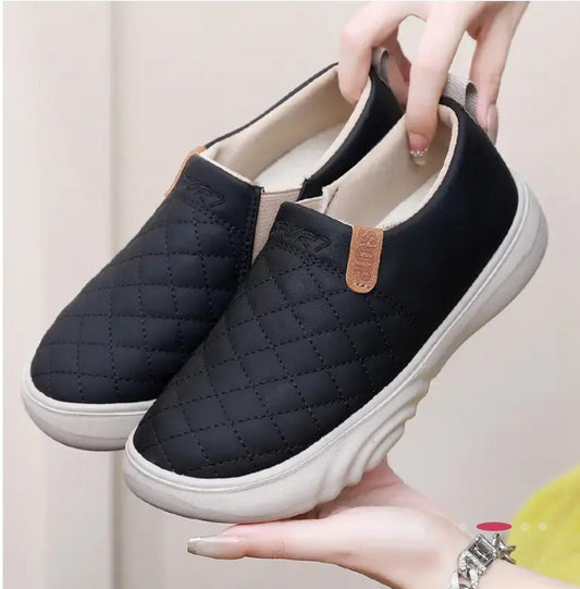 Thick Sole Non-Slip Leather-Look Casual Shoes