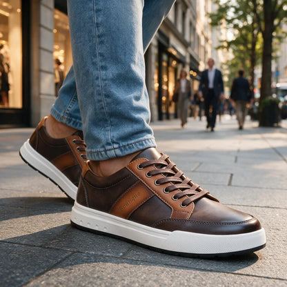Men’s Contrast Panel Lace-Up Trainers