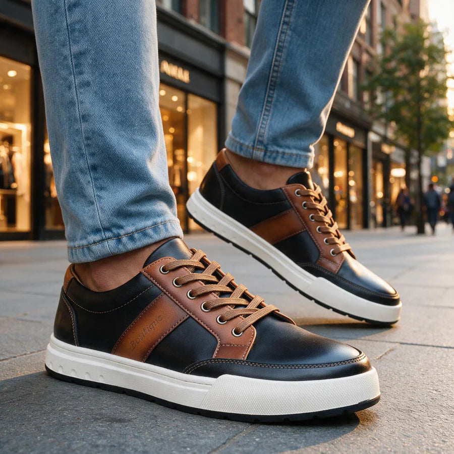 Men’s Contrast Panel Lace-Up Trainers