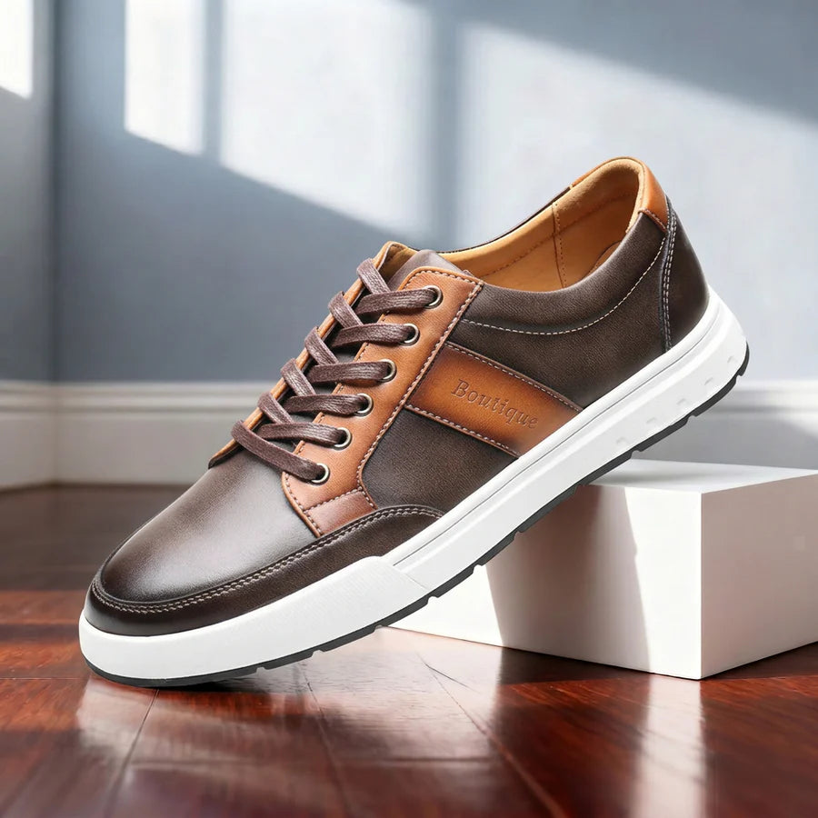 Men’s Contrast Panel Lace-Up Trainers
