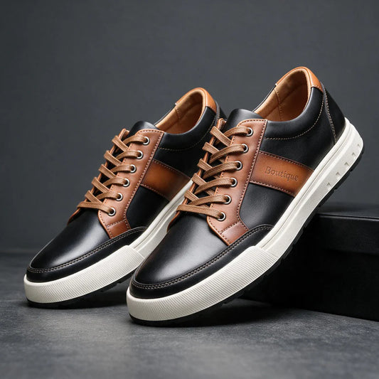 Men’s Contrast Panel Lace-Up Trainers