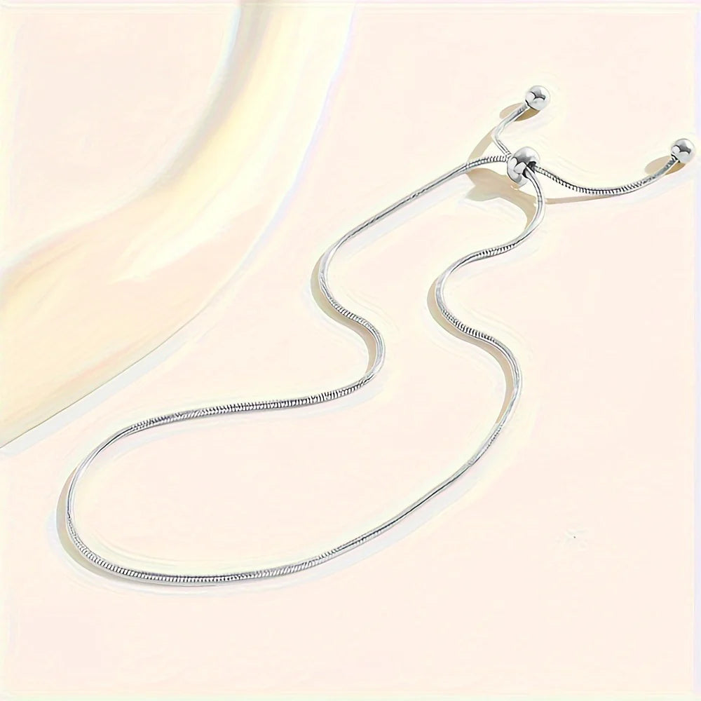 Women’s Polished Snake Chain Adjustable Anklet