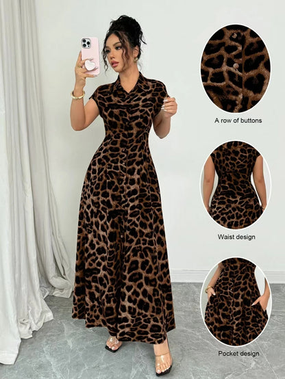Women's Leopard Print Maxi Dress