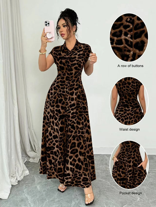 Women's Leopard Print Maxi Dress