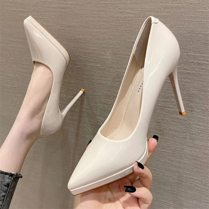Women’s Gloss-Finish Pointed-Toe Stiletto Court Heels