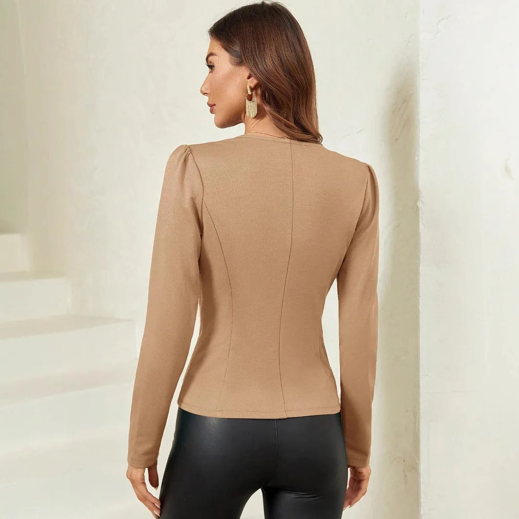Women’s Tailored Buttoned Slim-Fit Jacket