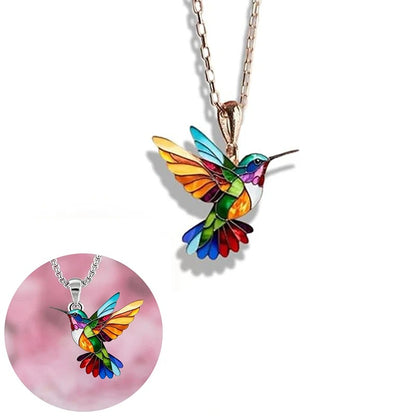 Women’s Hummingbird Pendant Necklace and Earring Set