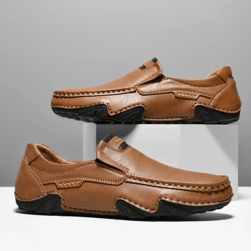 Men’s Calf Leather-Look Comfort Support Loafers