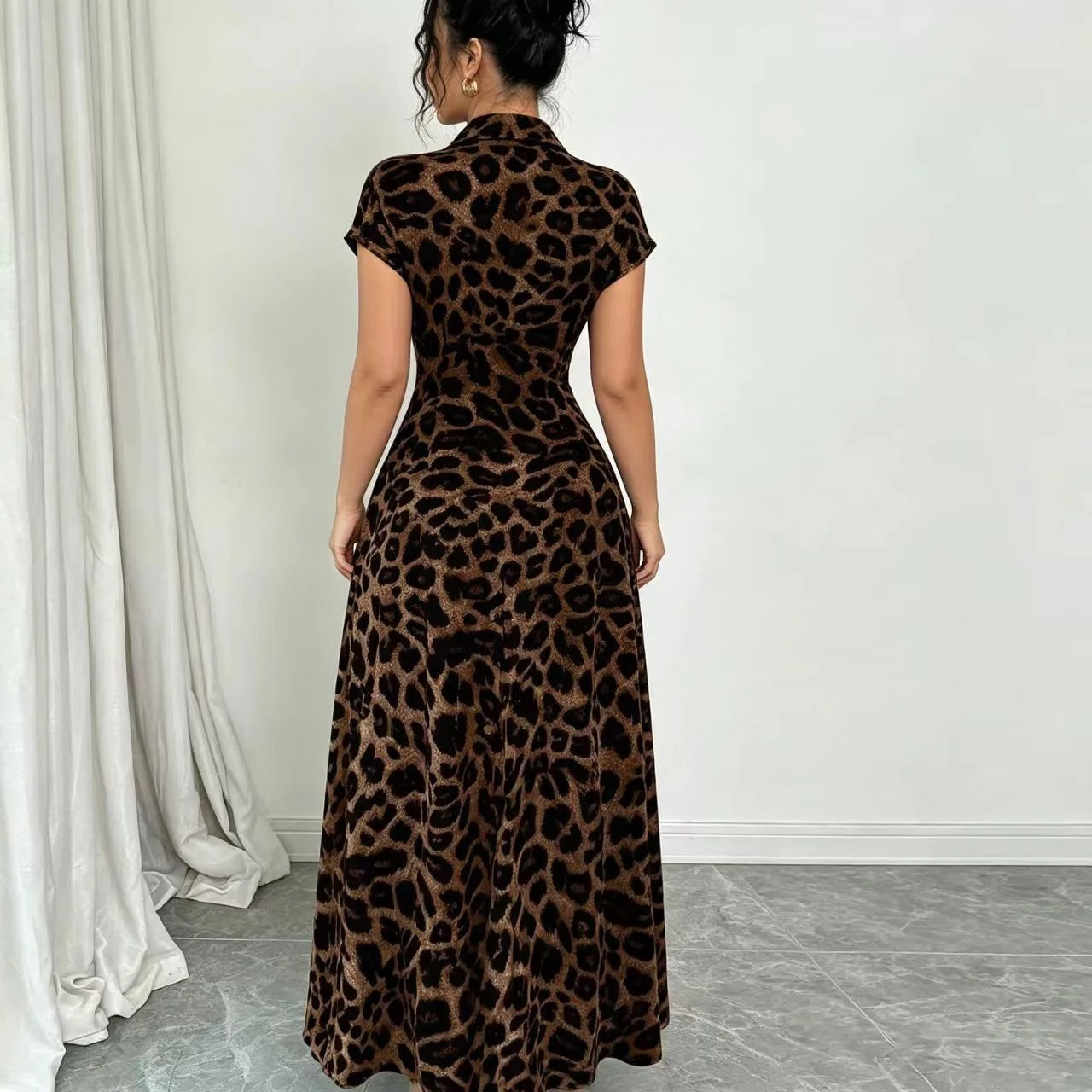 Women's Leopard Print Maxi Dress
