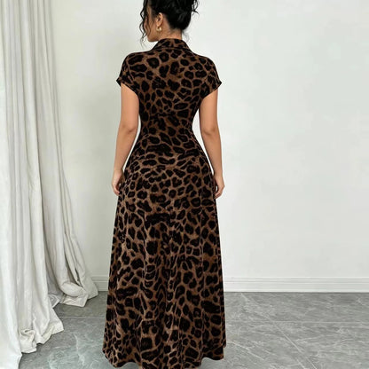 Women's Leopard Print Maxi Dress