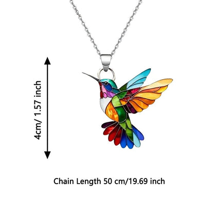 Women’s Hummingbird Pendant Necklace and Earring Set