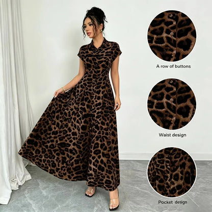 Women's Leopard Print Maxi Dress