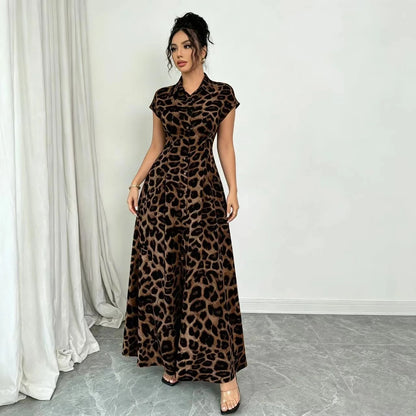 Women's Leopard Print Maxi Dress