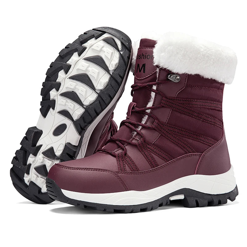 Women's warm winter snow boots