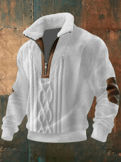 Men’s Textured Half Zip Casual Sweater