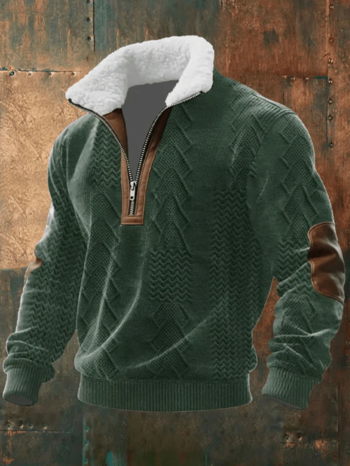 Men’s Textured Half Zip Casual Sweater