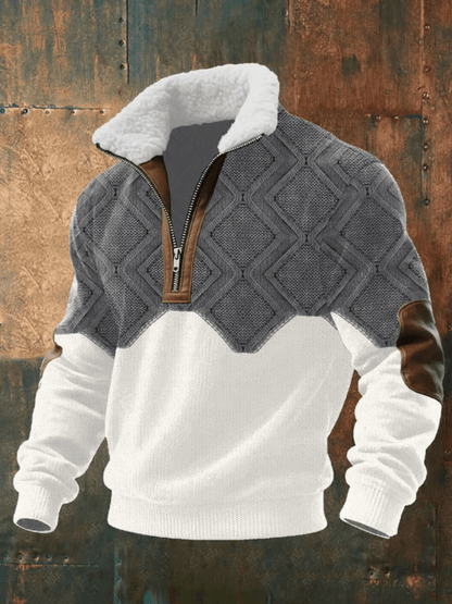 Men’s Textured Half Zip Casual Sweater