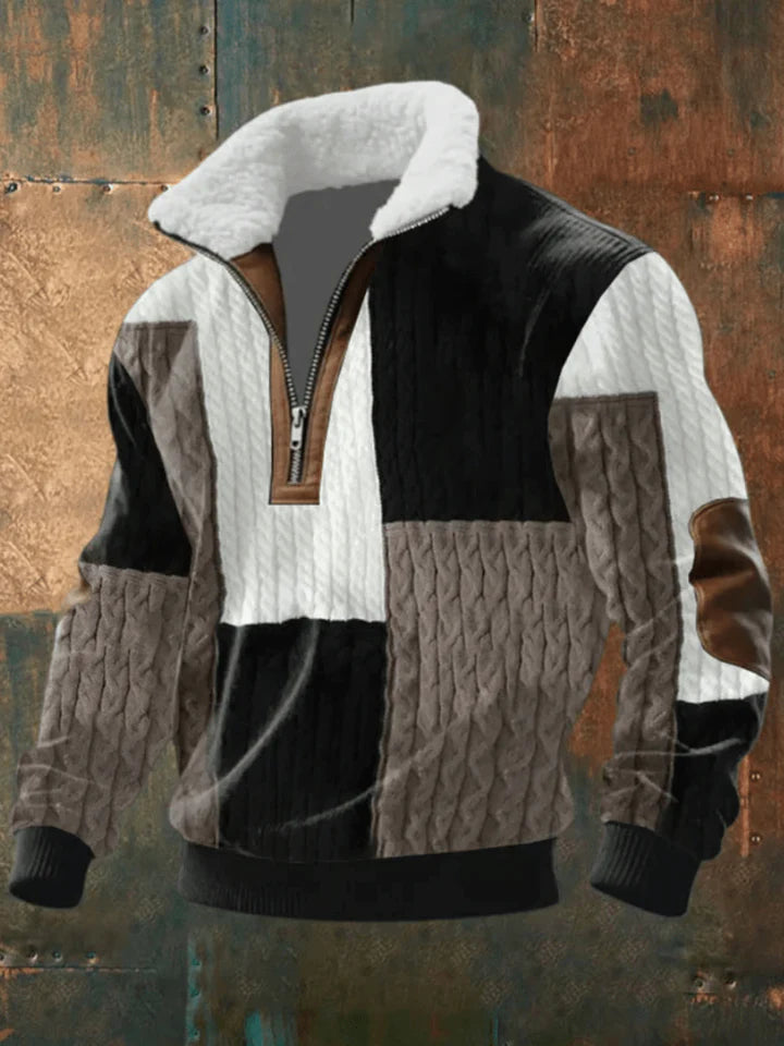 Men’s Textured Half Zip Casual Sweater