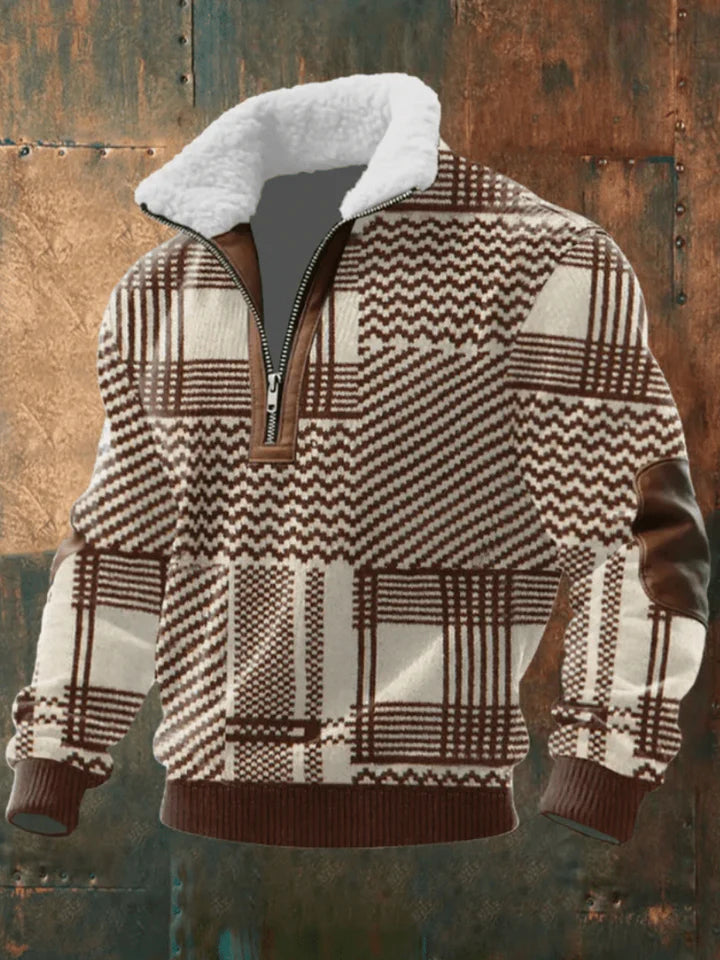 Men’s Textured Half Zip Casual Sweater