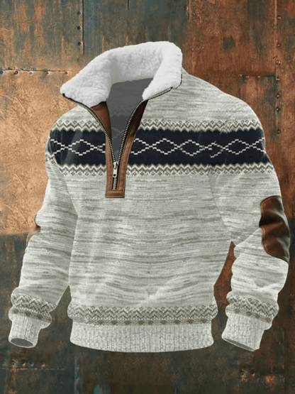 Men’s Textured Half Zip Casual Sweater