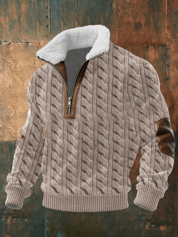 Men’s Textured Half Zip Casual Sweater