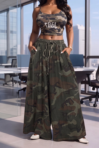 Women’s Drawstring Wide-Leg Trousers