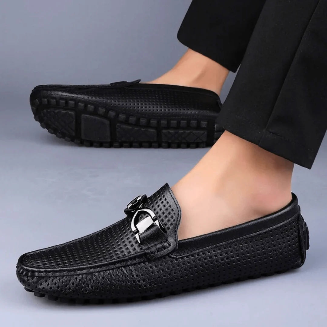Men’s Classic Leather-look Buckle Loafers
