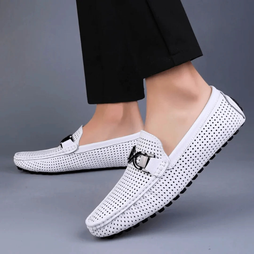 Men’s Classic Leather-look Buckle Loafers