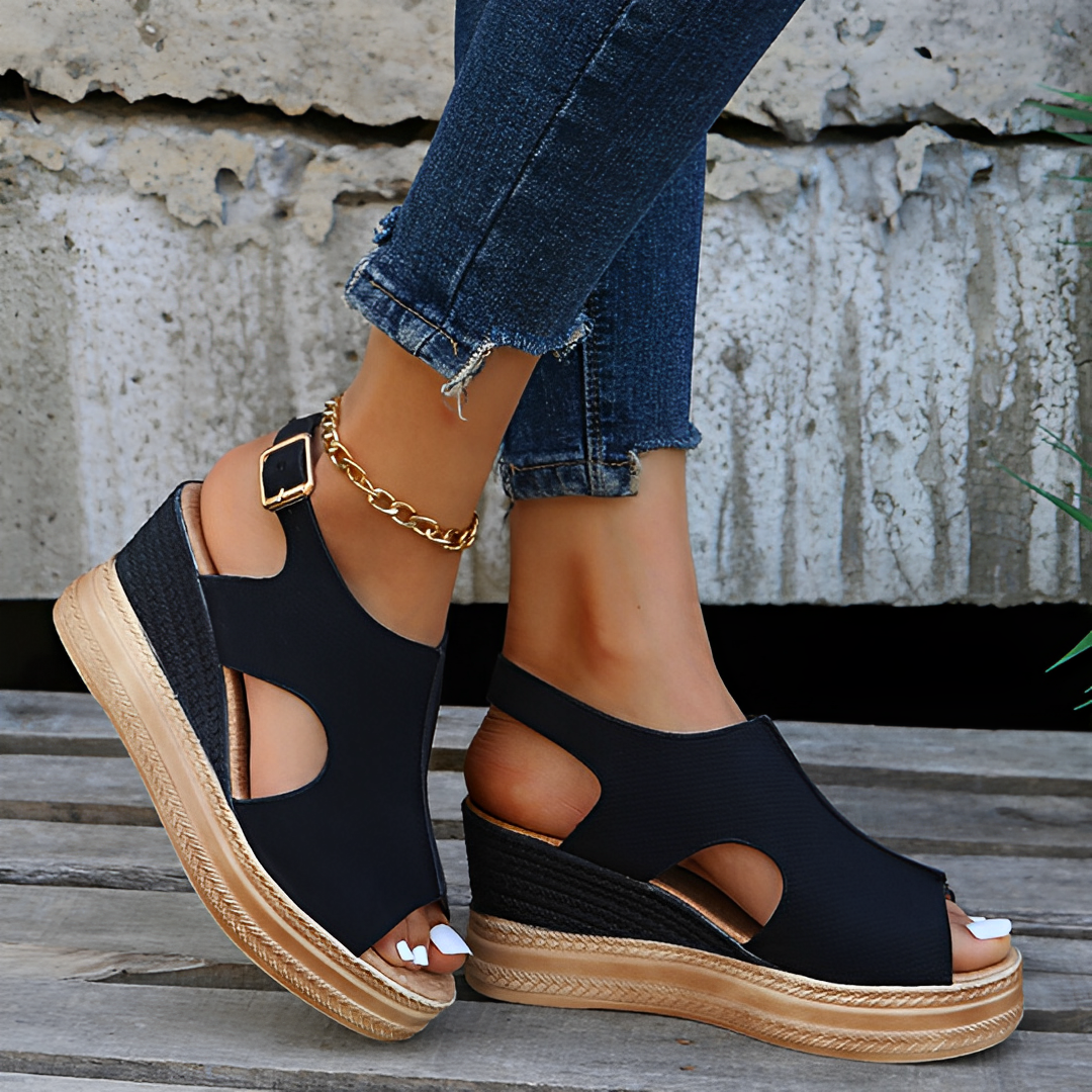 Chic Glitter Wedge Sandals