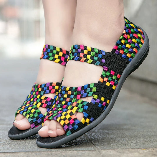 New Handmade Elastic Woven Shoes
